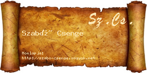 Szabó Csenge névjegykártya